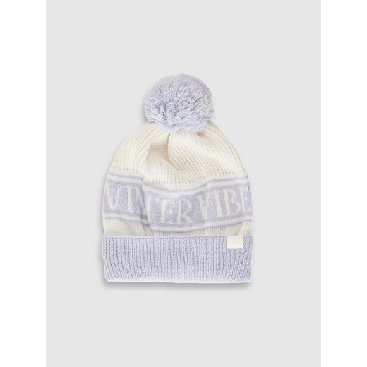 Dziewczęca czapka z pomponem 4F 4FJRAW25ACAPF0748 - niebieska ze sklepu Sportstylestory.com w kategorii Czapki dziecięce - zdjęcie 187293737