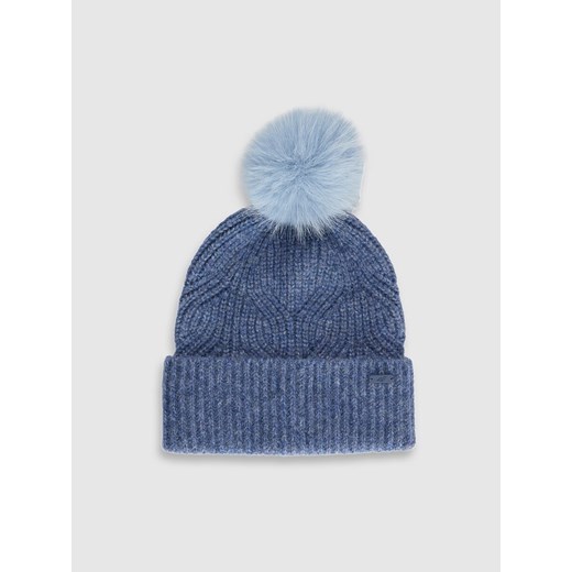 Dziewczęca czapka z pomponem 4F 4FJWAW25ACAPF648 - niebieska ze sklepu Sportstylestory.com w kategorii Czapki dziecięce - zdjęcie 187293746