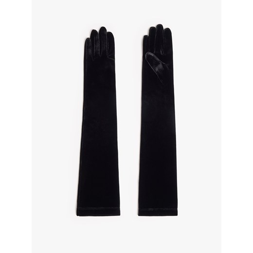 Mohito - Długie welurowe rękawiczki - czarny Mohito ONE SIZE Mohito
