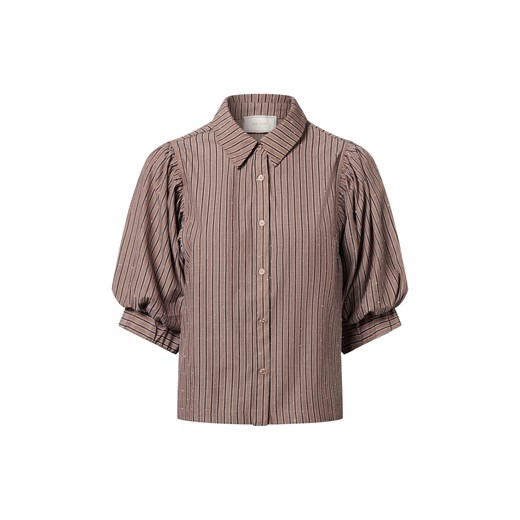 Neo Noir Damska bluzka koszulowa - Etta Kobiety taupe w paski ze sklepu vangraaf w kategorii Bluzki damskie - zdjęcie 187293958