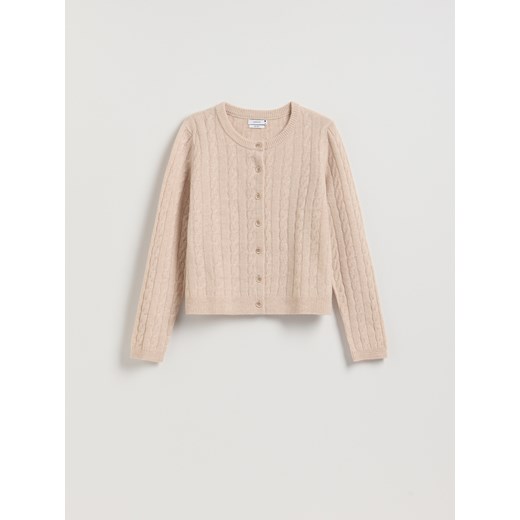 Reserved - Wełniany kardigan - beżowy ze sklepu Reserved w kategorii Swetry damskie - zdjęcie 187294058