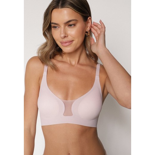 Jasnofioletowy Biustonosz z Ozdobnym Wycięciem Ezirelle ze sklepu born2be.pl w kategorii Biustonosze - zdjęcie 187294775