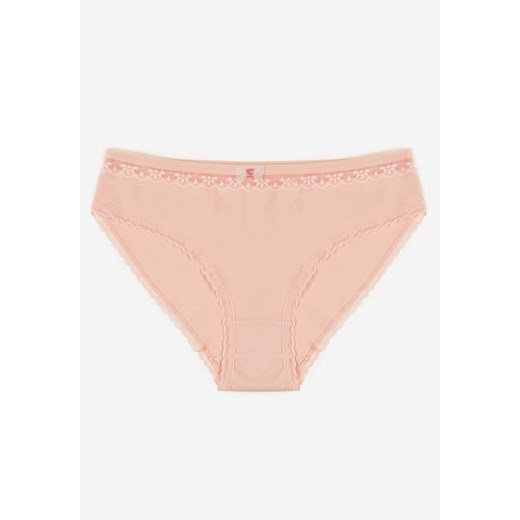 Różowe Bawełniane Majtki Typu Figi z Koronką i Kokardą Zeteria - id: 401893 - marki born2be - 187294835 Różowe Bawełniane Majtki Typu Figi z Koronką i Kokardą Zeteria ze sklepu born2be.pl w kategorii Majtki damskie - zdjęcie 187294835