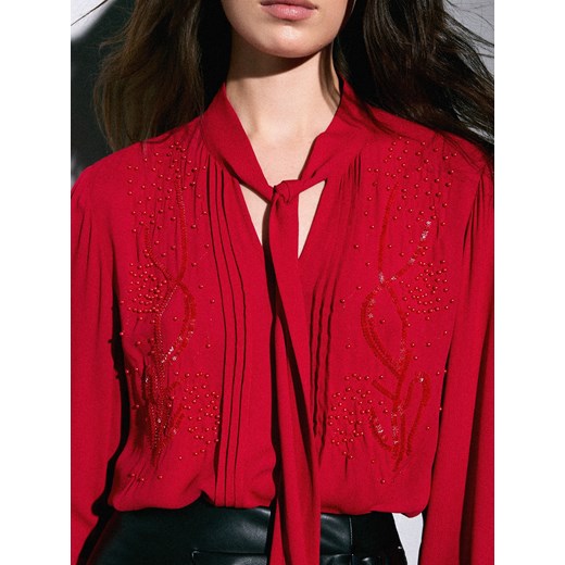 Mohito - Bluzka z wiskozy - czerwony ze sklepu Mohito w kategorii Bluzki damskie - zdjęcie 187295445