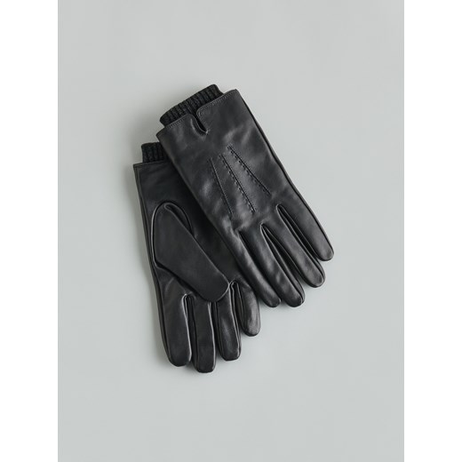 Reserved - Skórzane rękawiczki - czarny ze sklepu Reserved w kategorii Rękawiczki męskie - zdjęcie 187295567