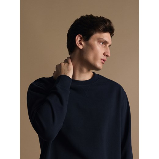 Reserved - Bawełniana bluza oversize - granatowy ze sklepu Reserved w kategorii Bluzy męskie - zdjęcie 187295845
