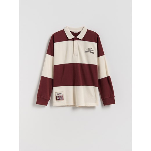 Reserved - Longsleeve polo - ciemnobrązowy ze sklepu Reserved w kategorii T-shirty chłopięce - zdjęcie 187296127