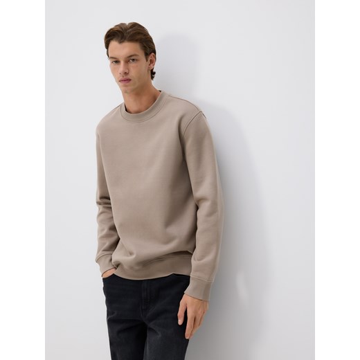 Reserved - Gładka bluza z bawełną - beżowy ze sklepu Reserved w kategorii Bluzy męskie - zdjęcie 187296236