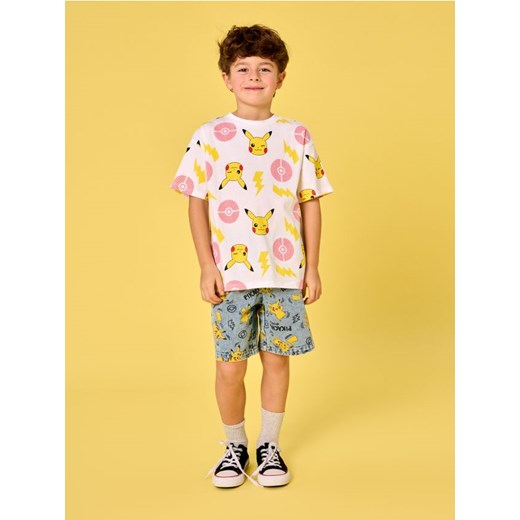 Sinsay - Koszulka z nadrukiem Pokémon - kremowy ze sklepu Sinsay w kategorii T-shirty chłopięce - zdjęcie 187297188