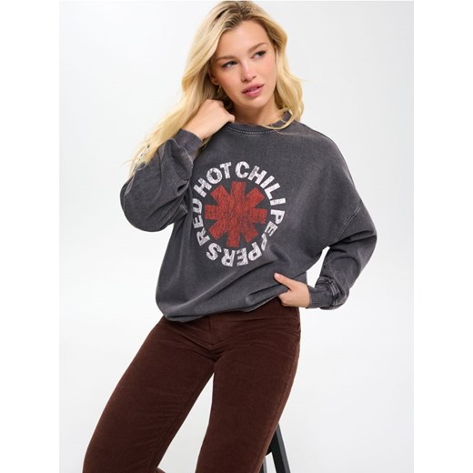 Sinsay - Bluza crewneck Red Hot Chili Peppers - szary ze sklepu Sinsay w kategorii Bluzy damskie - zdjęcie 187297197