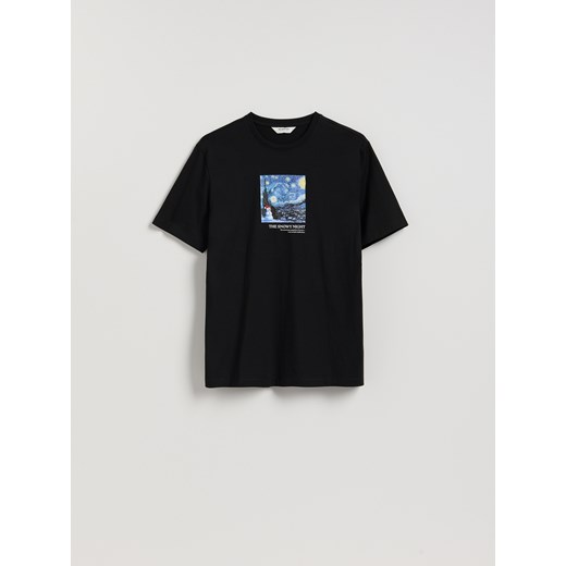 Reserved - T-shirt regular ze świątecznym nadrukiem - czarny ze sklepu Reserved w kategorii T-shirty męskie - zdjęcie 187298009