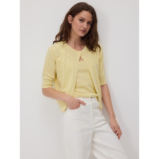 Reserved - Sweter z dzianinowym topem - jasnożółty ze sklepu Reserved w kategorii Swetry damskie - zdjęcie 187298157