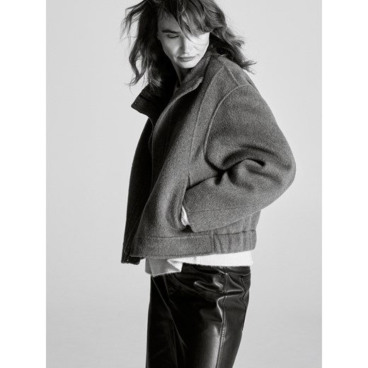 Reserved - Kurtka handmade z wełną - szary ze sklepu Reserved w kategorii Kurtki damskie - zdjęcie 187298245