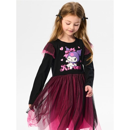 Sinsay - Sukienka z tiulem w kontrastowych kolorach Kuromi - czarny ze sklepu Sinsay w kategorii Sukienki dziewczęce - zdjęcie 187298386