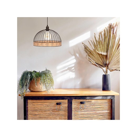 WellHome Lampa wisząca w kolorze czarno-jasnobrązowym - wys. 25 x Ø 35 cm Wellhome onesize promocja Limango Polska