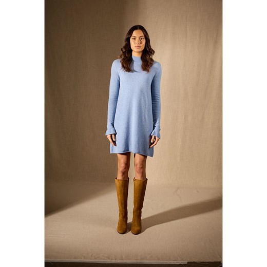 Perfect Cashmere Kaszmirowa sukienka "Lyamia" w kolorze błękitnym Perfect Cashmere S promocja Limango Polska