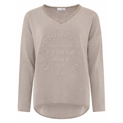 Zwillingsherz Bluza "Positive Mind" w kolorze szarobrązowym - id: 17939847 - marki Zwillingsherz - 187300125 Zwillingsherz Bluza "Positive Mind" w kolorze szarobrązowym ze sklepu Limango Polska w kategorii Bluzy damskie - zdjęcie 187300125