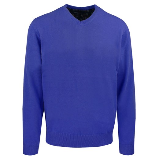 Męski, Bawełniany Sweter w Serek (V-neck) - Adriano Guinari - Charbowy SWADGaw25MAZARINEv ze sklepu JegoSzafa.pl w kategorii Swetry męskie - zdjęcie 187301057