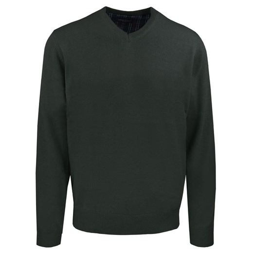 Męski, Bawełniany Sweter w Serek (V-neck) - Adriano Guinari - Ciemna Zieleń SWADGaw25GREEN1v ze sklepu JegoSzafa.pl w kategorii Swetry męskie - zdjęcie 187301058