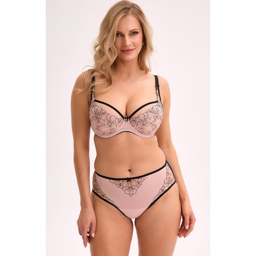 Gaia biustonosz półusztywniany semi-soft Xenia 1332, Kolor różowo-czarny, Rozmiar 80B, Gaia ze sklepu Primodo w kategorii Biustonosze - zdjęcie 187302165