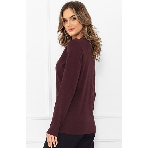 Bawełniana bluzka damska z długim rękawem bordowy melanż Gordo, Kolor bordowy melanż, Rozmiar S, Italian Fashion ze sklepu Primodo w kategorii Bluzki damskie - zdjęcie 187302177