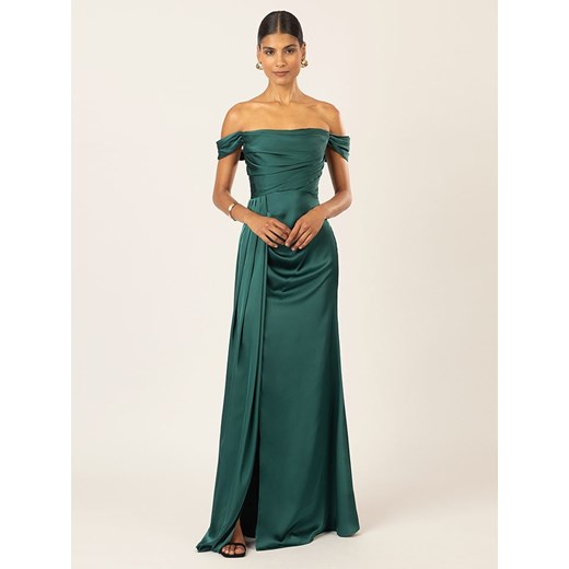 APART Satynowa sukienka w kolorze ciemnozielonym 36 okazja Limango Polska