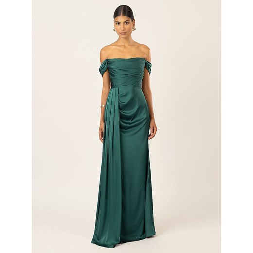 APART Satynowa sukienka w kolorze ciemnozielonym 36 wyprzedaż Limango Polska