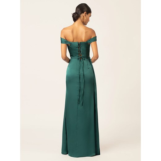 APART Satynowa sukienka w kolorze ciemnozielonym 36 okazyjna cena Limango Polska