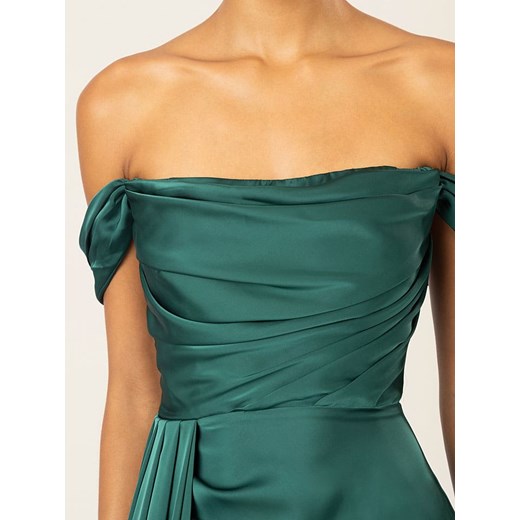 APART Satynowa sukienka w kolorze ciemnozielonym 34 wyprzedaż Limango Polska