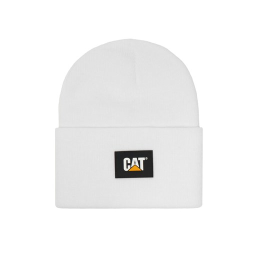 Czapka CAT Footwear Label Cuff 1090026 Biały ze sklepu eobuwie.pl w kategorii Czapki zimowe męskie - zdjęcie 187302848