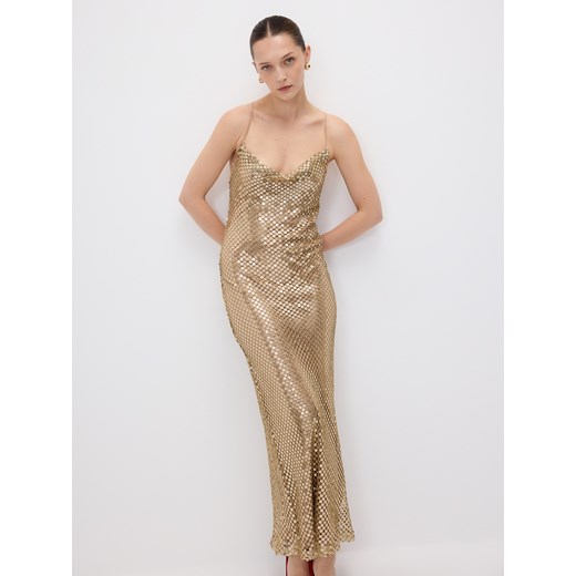 Reserved - Błyszcząca sukienka maxi - złoty ze sklepu Reserved w kategorii Sukienki - zdjęcie 187303748