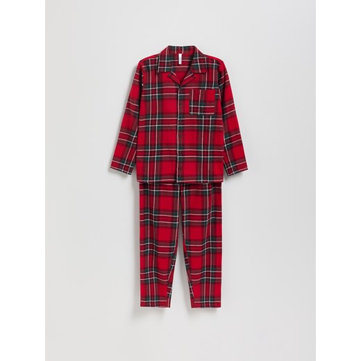 Reserved - Dwuczęściowa piżama w kratę - czerwony ze sklepu Reserved w kategorii Piżamy dziecięce - zdjęcie 187304699