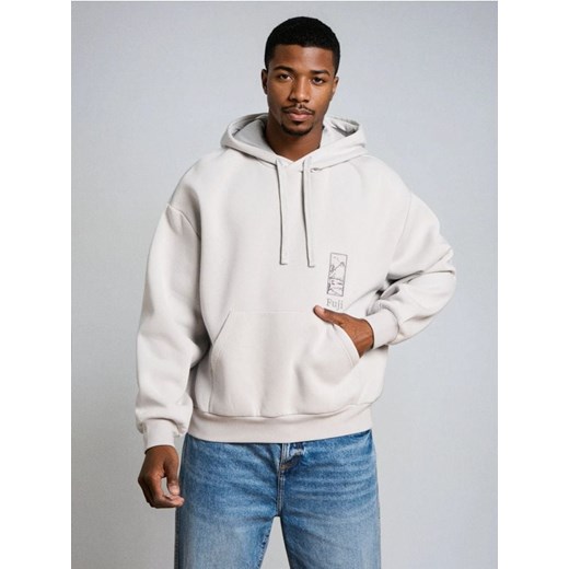 Sinsay - Bluza hoodie basic - kremowy ze sklepu Sinsay w kategorii Bluzy męskie - zdjęcie 187306047