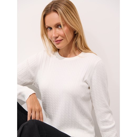 Mohito - Kremowy sweter basic z wiskozą - kremowy ze sklepu Mohito w kategorii Swetry damskie - zdjęcie 187308088