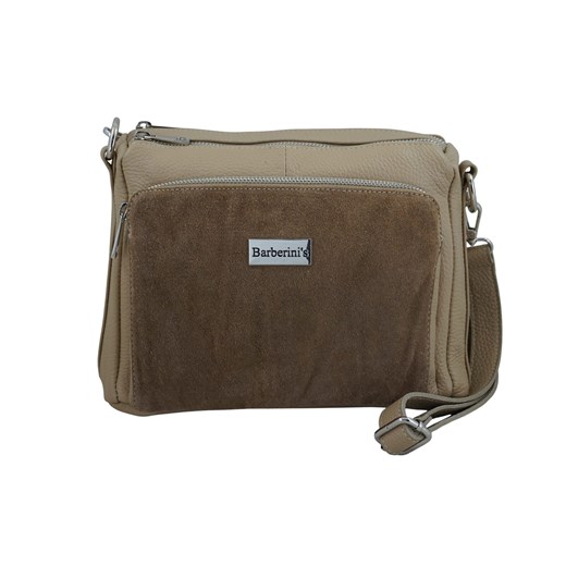 Codzienna torebka ze skóry naturalnej z zamszem - Beżowa ze sklepu butyolivier w kategorii Listonoszki - zdjęcie 187308576