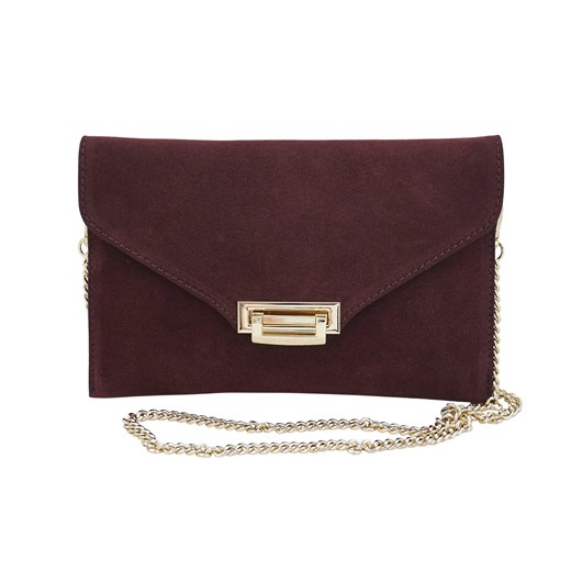 Stylowa kopertówka zamszowa Barberinis - Bordowa - id: 11821n - marki Barberini's - 187308726 Stylowa kopertówka zamszowa Barberinis - Bordowa ze sklepu butyolivier w kategorii Listonoszki - zdjęcie 187308726