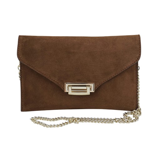 Stylowa kopertówka zamszowa Barberinis - Brązowa - id: 11819n - marki Barberini's - 187308769 Stylowa kopertówka zamszowa Barberinis - Brązowa ze sklepu butyolivier w kategorii Listonoszki - zdjęcie 187308769