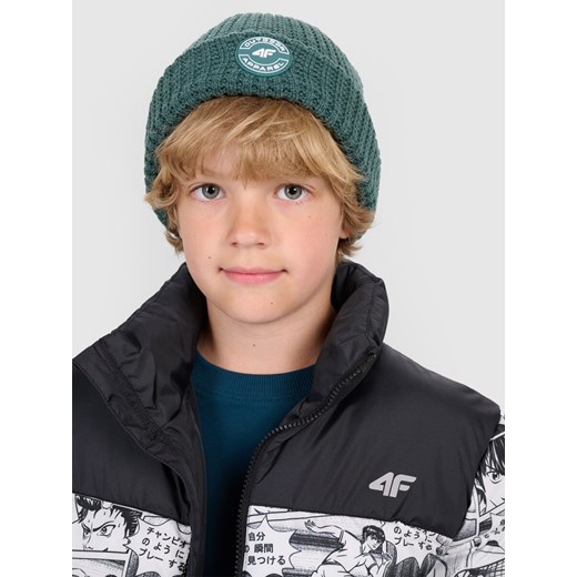 Chłopięca czapka 4F 4FJWAW25ACAPM658 - zielona ze sklepu Sportstylestory.com w kategorii Czapki dziecięce - zdjęcie 187308865