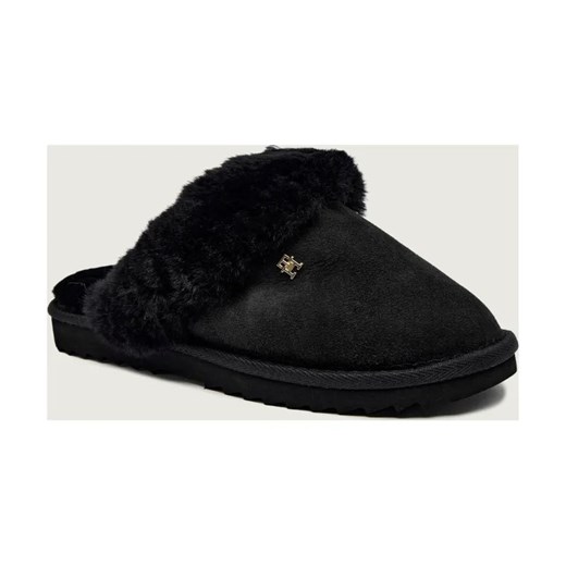 Tommy Hilfiger Obuwie domowe | shearling | zamsz | z dodatkiem wełny - id: TH255W000191D12 - marki Tommy Hilfiger - 187309016 Tommy Hilfiger Obuwie domowe | shearling | zamsz | z dodatkiem wełny ze sklepu Gomez Fashion Store w kategorii Kapcie damskie - zdjęcie 187309016
