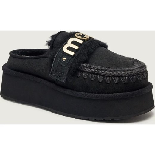 MOU Ocieplane mule Platform clog - letter logo | shearling | zamsz ze sklepu Gomez Fashion Store w kategorii Klapki damskie - zdjęcie 187309077