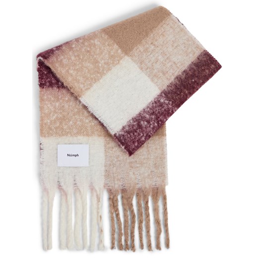 Nümph Szalik damski - NUFila Kobiety bakłażanowy w kratkę ze sklepu vangraaf w kategorii Szaliki i chusty damskie - zdjęcie 187311886