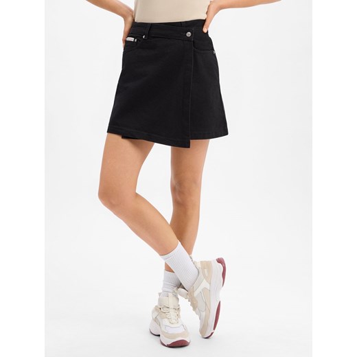 Calvin Klein Jeans Dżinsowa spódnica damska Kobiety Bawełna czarny jednolity ze sklepu vangraaf w kategorii Spódnice - zdjęcie 187311887
