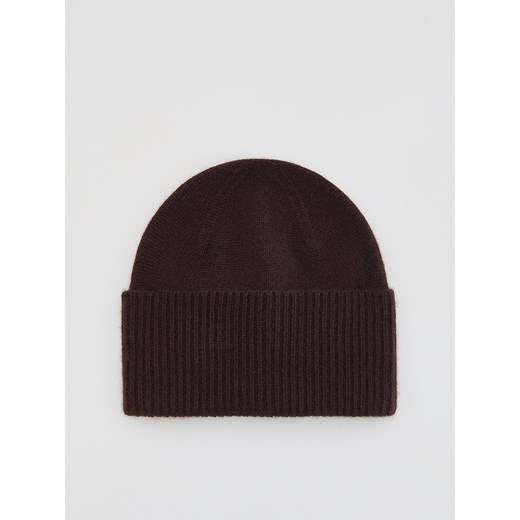 Reserved - Czapka z wełną i kaszmirem - ciemnobrązowy Reserved ONE SIZE Reserved