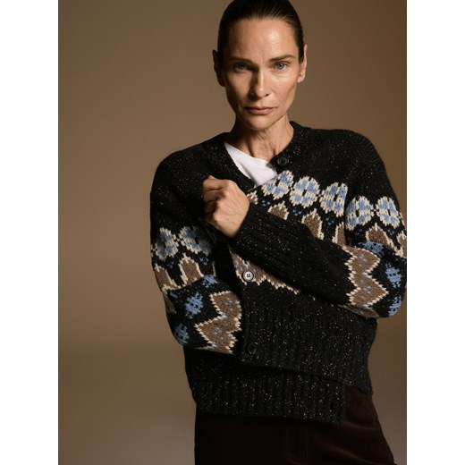 Reserved - Wzorzysty kardigan z wełną - wielobarwny ze sklepu Reserved w kategorii Swetry damskie - zdjęcie 187312086