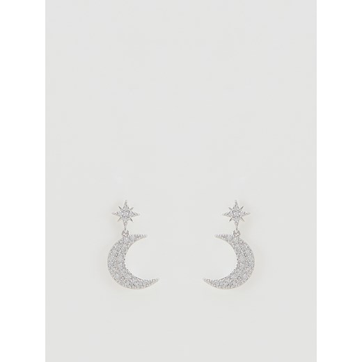Reserved - Posrebrzane kolczyki z cyrkoniami - srebrny ze sklepu Reserved w kategorii Kolczyki - zdjęcie 187312518