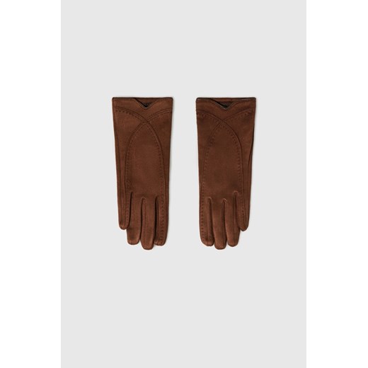 Rękawiczki brązowe ze sklepu Moodo.pl w kategorii Rękawiczki damskie - zdjęcie 187312785