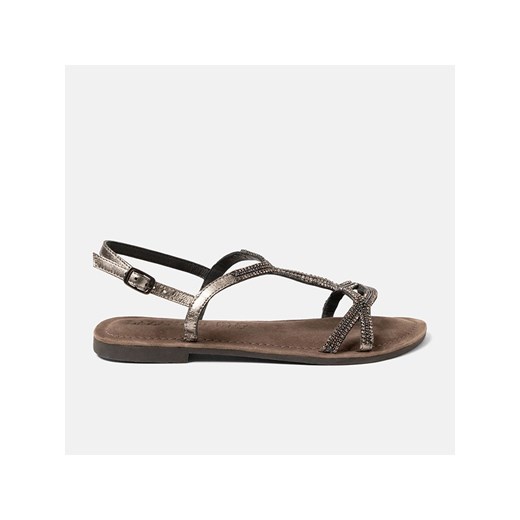 Lazamani Skórzane sandały w kolorze antracytowym ze sklepu Limango Polska w kategorii Sandały damskie - zdjęcie 187312979