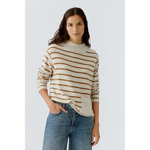 Oui Sweter w kolorze karmelowo-kremowym 38 okazja Limango Polska