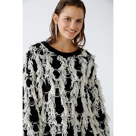 Oui Sweter w kolorze czarno-kremowym 40 okazja Limango Polska