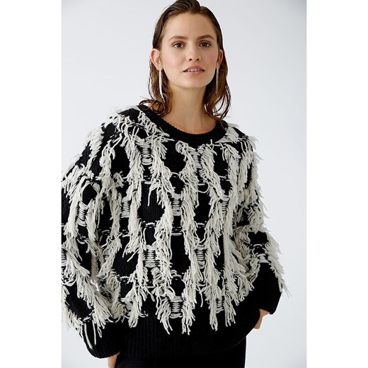 Oui Sweter w kolorze czarno-kremowym 38 Limango Polska wyprzedaż